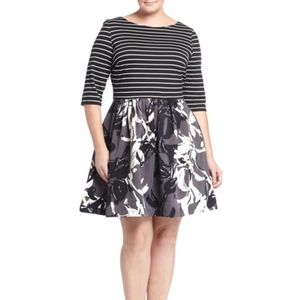 Taylor Stripe & Floral Skater Dress Size 12